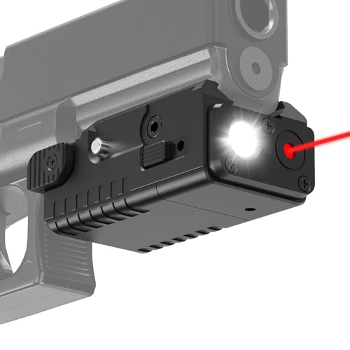 Feyachi FL-75 700 Lumen RED Laser Light Combo Pistol Light Gun Flashlight, Compact Pistol Flashlight and Tactical Flashlight for Shotgun, Pistol and Rifle with Picatinny Rail - Feyachi