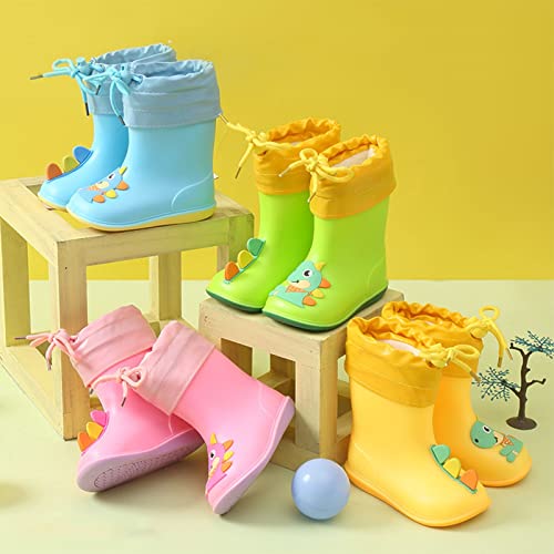 Kids Rain Boots for Boys Girls Waterproof Toddler Rain Boots with Easy-On Handles Toddler Booties Non Slip Socks2