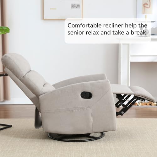 Sillón reclinable con giro y apoyapiés Khaki miniatura 5