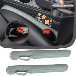 Aulokcc Car Seat Gap Filler 2 Pack,Car Seat Gap Filler Organizer,Gap Filler for Car,in Between Car Seat Catcher, Seat Gap Fillers Car, Truck, SUV,Leather Car Seat Gap Plug Leak Proof Plug Grey
