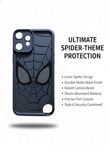 Image of Stylish Spider Back Case Cover Compatible for Nothing CMF Phone 2 Pro 5G | Spidey Face Mask Case | Soft Silicone | Camera & Full Body Protection | Shock Proof | (Black)