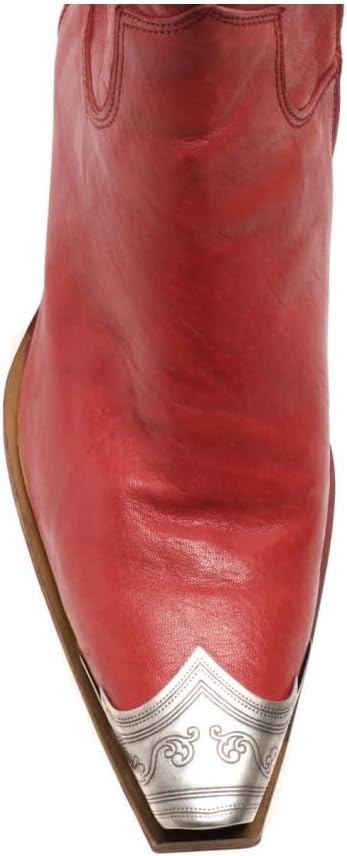 keleimusi Women's Western Cowgirl Ankle Boots Stacked Block Heel Cowboy Booties Steel Toe Heeled Short Cowboy Boots Side Zipper Western Booties for Women - Image 6