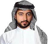 JPXH keffiyeh arabe para hombre turbante muslim palestine scarf saudi arabic agal sheik gorros costume for men-Black