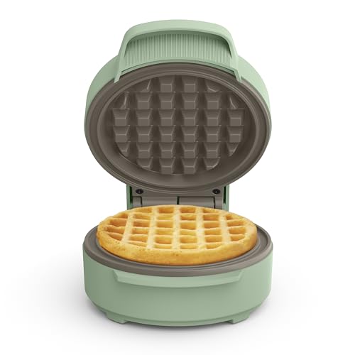 Image of bella Stack & Store Mini Waffle Maker, 4-Inch Ceramic Non-Toxic, Seaglass