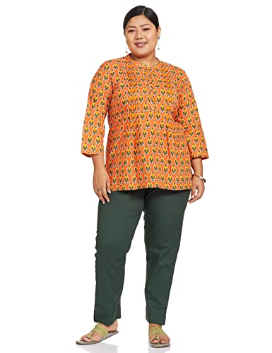 Image of Amazon Brand - Myx Women Cotton Regular Fit Casual Kurti (Available in Plus Sizes)