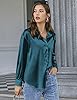 Chigant Women's Satin Silk Long Sleeve Button Down... #3