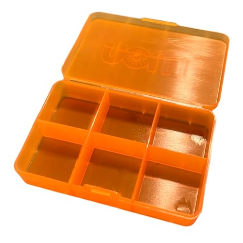 Case para Pílulas e Suplementos Now Foods com 6 Partições Internas Cor Laranja Organizador Prático e