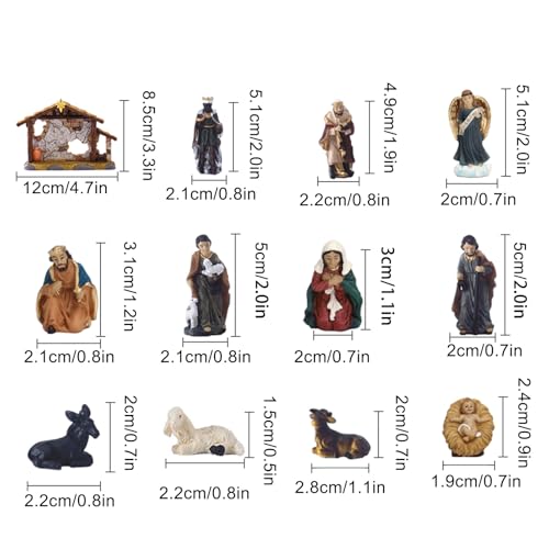 Crèche de Noël en résine pour table et bibliothèque de maison - 6