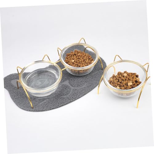 Gamelle surélevée en verre facile à laver pour petit chien et chat