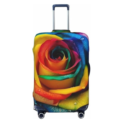 Travel Luggage Cover Anti-Scratch Suitcase Cover Protector Elastic Thicken Luggage Protector Washable Baggage Covers Rainbow Rose Suitcase Sleeve Fit 18-32 Inch Luggage Large