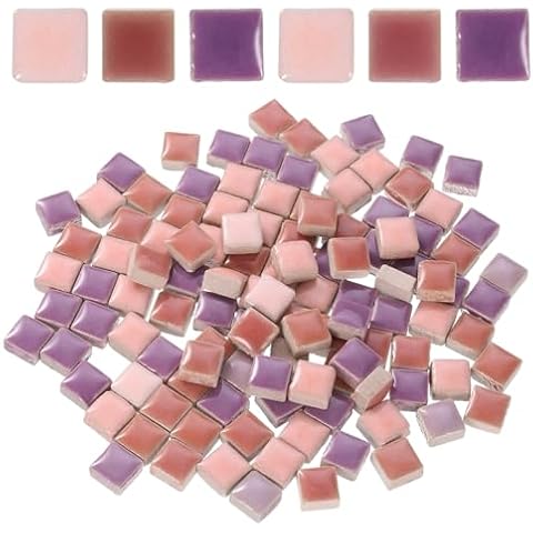 sourcing map 205pcs Ceramic Mosaic Tiles for DIY Crafts Cover