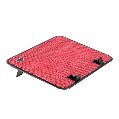 Base refrigerante para portátil con doble ventilador y soporte ajustable rojo miniatura 1