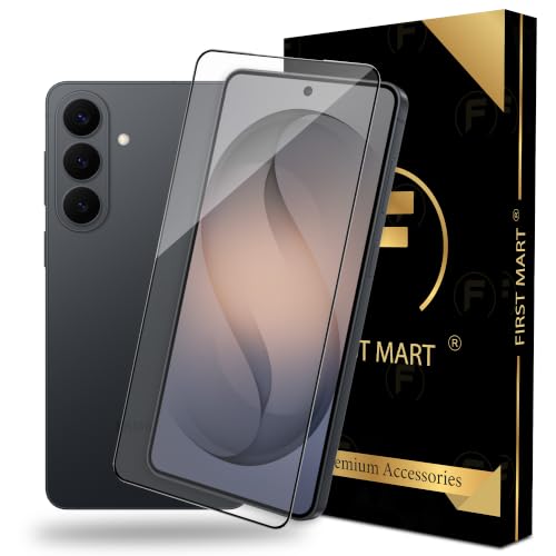 Image of FIRST MART Tempered Glass for Samsung Galaxy S26 Plus, 9H Full-Glue Screen Protector, 3D Edge-to-Edge, HD Clear, Oleophobic, Case-Friendly, Black, Pack of 1