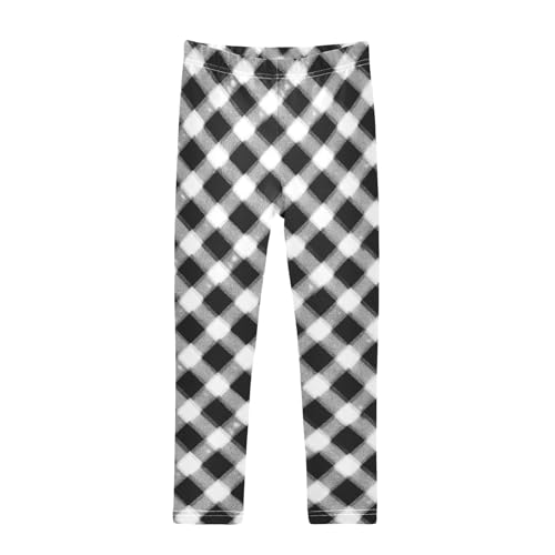 Girls' Athletic Leggings Ankle Length Yoga Dance Pants Kids Teen 4T Checkered