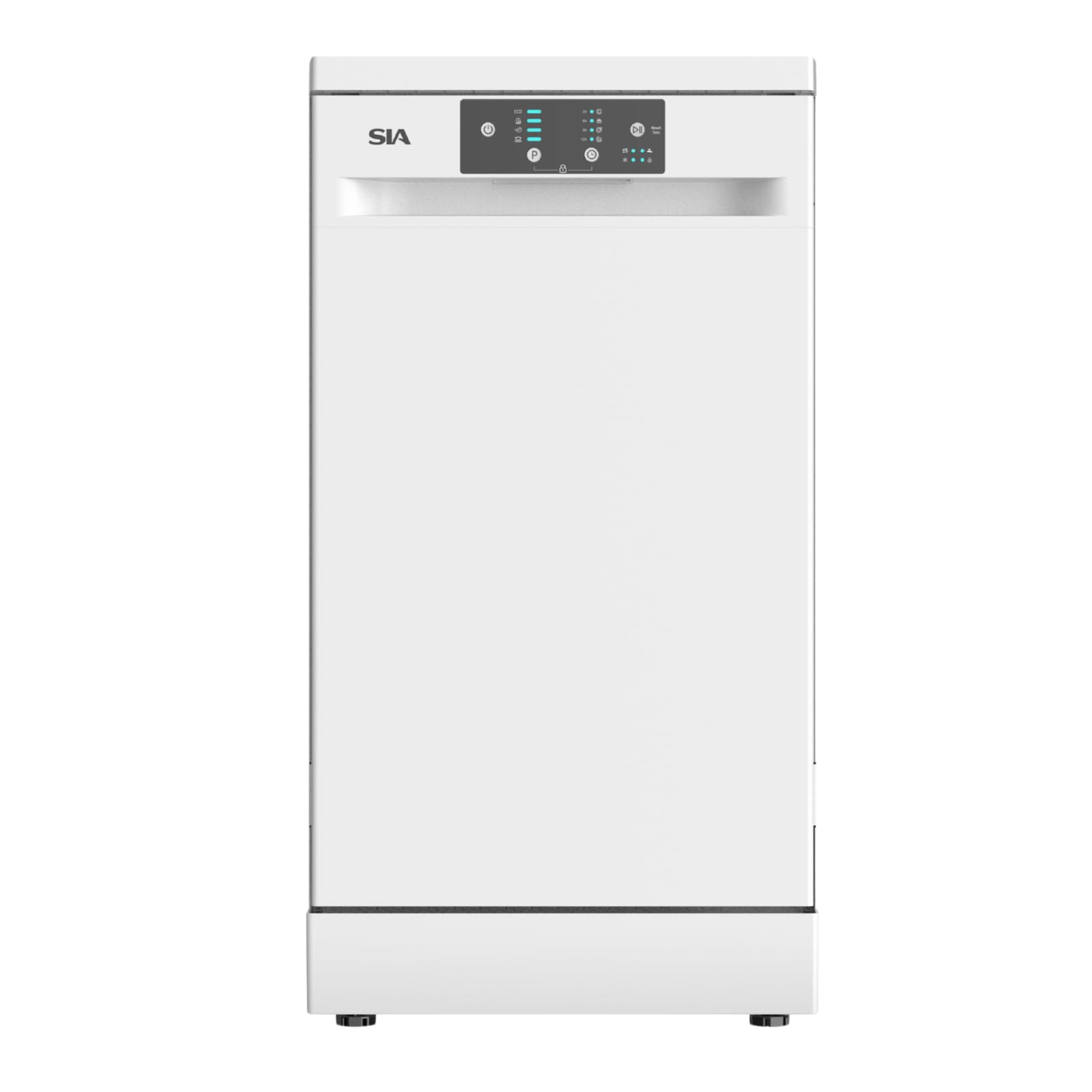 SIA SFSD459W Freestanding Dishwasher, Slimline 45cm Width, 9 Place Settings, Delay Start, 4 Programs, 29 Minute Quick Wash, White [Energy Class E]