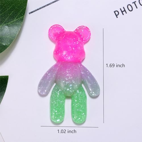 Image of Aesnefe Pocket Worry Bear Hug, Anxiety Relief Keepsake, Mental Health Encouragement Gift, Emotional Support Token, Stress Comfort Gift for Teens & Adults, Pink Green