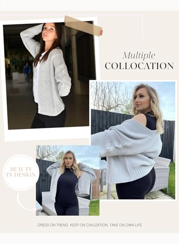 Image of Dokotoo Womens Open Front Long Sleeve Chunky Knit Cardigan Sweaters Loose Outwear Coat