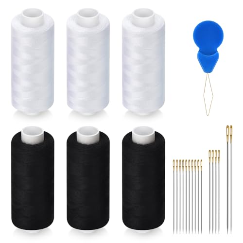 6 Pcs Black White Sewing Thread