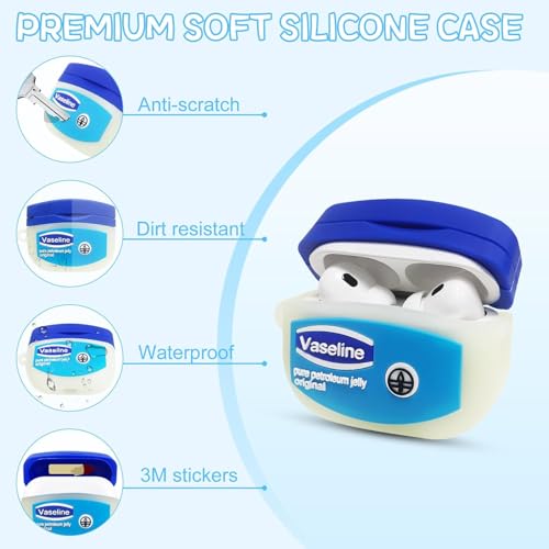 Image of Meyaar Earphone Case Cover Compatible for Realme Buds T300 & T310, Soft Silicone Skin Case Cover Shock-Absorbing Protective Case with Keychain for realme Buds T310 & T300 Only (Vase-line)