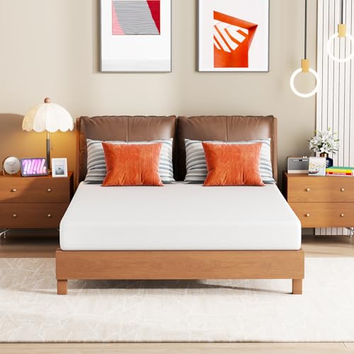 Image of FDW 8 Inch Queen Mattress, Medium Firm Base Foam, Breathable & Comfortable with Removable Washable Zipper Cover, Bed in a Box, CertiPUR-US Certified, White