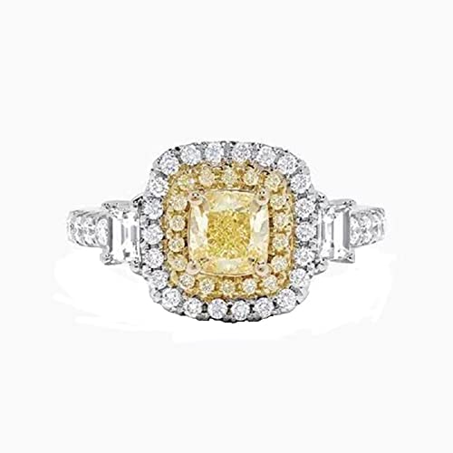 Bague de fiançailles jaune canari en argent idéal pour sublimer vos soirées et grands moments