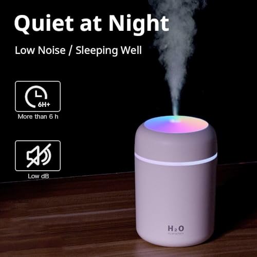 Image of H2O Humidifier for Room | Cool Mist Humidifier & Aroma Diffuser for Home | Ultrasonic Essential Oil Diffuser Electric | Small Quiet Air Diffuser, Mist Maker & Automatic Room Freshener