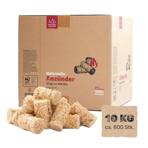 Heumüller Holzwolle 10 kg (ca. 800 Stück) Holzwolle-Anzünder Kaminanzünder | Öko-Anzünder aus Holzwolle & Wachs | Lange Brenndauer & geruchsneutral | Ideal für Kamin, Grill & Feuerstellen Heumüller Holzwolle 10 kg (ca. 800 Stück) Holzwolle-Anzünder Kaminanzünder | Öko-Anzünder aus Holzwolle & Wachs | Lange Brenndauer & geruchsneutral | Ideal für Kamin, Grill & Feuerstellen