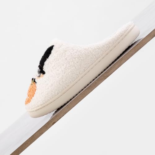 Image of Halloween Pumpkin Slippers for Womens Mens Plush Warm Spooky Lantern Pumpkin Slippers House Shoes