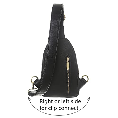 Inicat Small Crossbody Sling Bag Faux Leather Fanny Packs Purses For Women(Style 3-Black) #TOP3