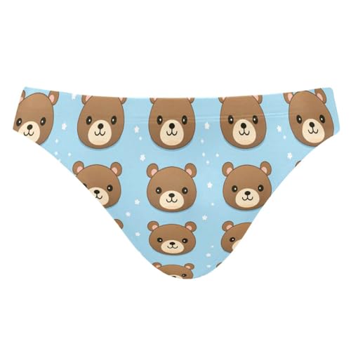 Men Swimming Kawaii Teddy Bear Bikini Swimsuit Swimwear Quick Dry Print Briefs S 21217348