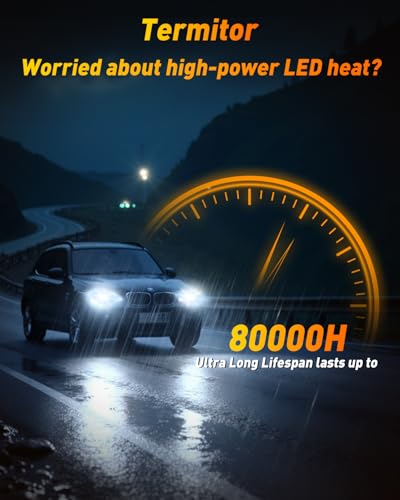 Image of FAHREN Termitor 2026 Upgraded HB5 /9007 LED Bulbs, 50,000LM 12X Ultra-Bright, 1:1 Halogen Size, 6500K Pure White, Plug-N-Play Installation, 80,000hr Lifespan, High /Low Beam, IP68 Waterproof, Pack of 2