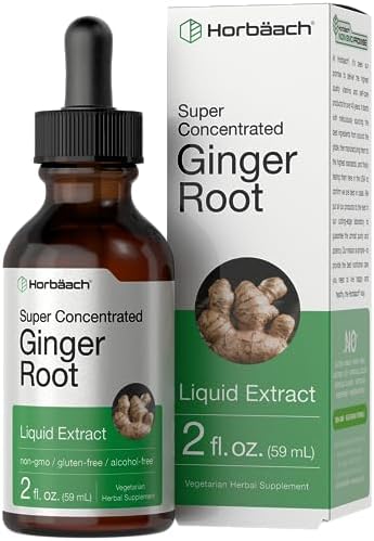 Horbäach Ginger Root Extract Liquid | 2 oz | Alcohol Free Supplem...