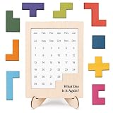 Picture of Perpetual Calendar Puzzle, Christmas Gift For Teens, Stocking Stuffers | Reusable Desk Puzzle Calendar, Office Accessories For Desk, Brain Teaser for Teens Kids, Christmas Gift For Coworkers