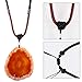 SUNYIK Red Agate Slice Stone Pendant with Chain for Women, Healing Crystal Necklace for Men, Adjustable 17