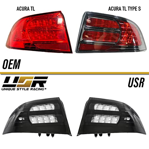 USR DEPO JDM Tail Lights | 2004–2008 Acura TL Black Housing Smoke Lens - Image 6