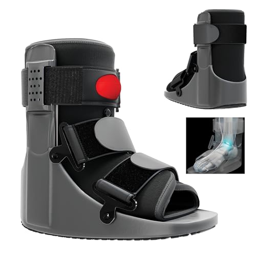 Braceapedia Rapid Recover Short Walking Boot, Fracture Boot, Medical Grade Foot Brace for Fractures, Ankle Boot & Brace, Adjustable Air Pump, Sprain & Injury Recovery, Post Op Shoe, Foot Boot for Injured Foot, Small, Black