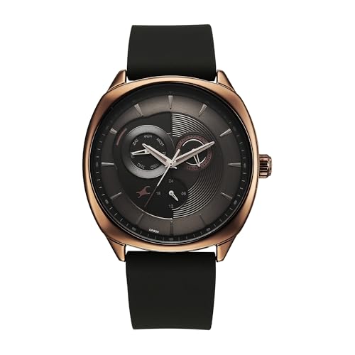 Image of Fastrack TIK Tok 5.0 Quartz Black Shaped Dial Men's Watch | Leather Strap Material | Watches for Men Analog - 3330QL01