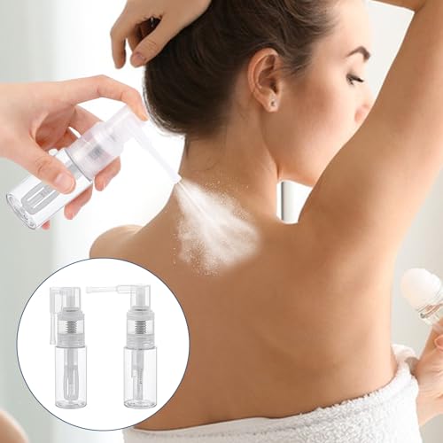2-Pack 25ml Empty Powder Spray Bottles, Reusable Detachable Travel Bottles, Body Care Accessories for Face, Hair, Body, Nail3