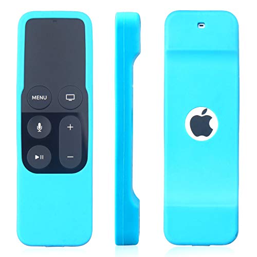 [Nightglow Blue] Case For Apple Tv 4K / 4Th 5Th Gen Remote, Akwox Light Weight [Anti Slip] Shock Proof Silicone Cover [Lanyard Included] -Not For New Apple 4K Tv Series 6Th Gen 2021 #TOP3