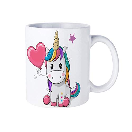 Naispanda Tazas lindas Taza de unicornio de cerámica Taza de café divertida Tazas de té de...