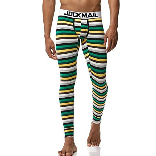 JOCKMAIL Herren Thermounterhose Lang Thermo Unterhosen Herren Baumwolle Leggings mit U-Beutel für Herbst Winter (DE/NL/SE/PL, Alphanumerisch, M, Regular, Regular, 1106 Gelb)
