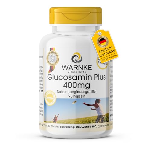 Glucosamin Plus Collagen - 1200mg Glucosamin pro Tagesdosis - 90 Kapseln - hochdosiert - hochdosiert | Warnke Vitalstoffe - Deutsche Apothekenqualität