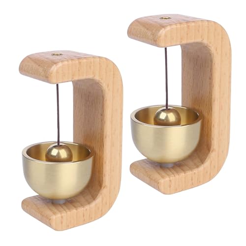 ABOOFAN 2 Piezas Campanas de Madera para Puerta Unidades Timbres Decorativos de Entrada para Comerciantes Campanillas Resistentes al Aire con Sonido Suave y Diseño Vintage para Jardín y
