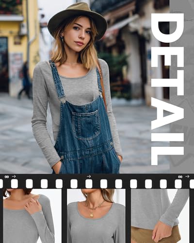 Ficerd 3 Pack Women's Long Sleeve Shirts Casual Scoop Neck Basic Tops Solid Layer T Shirts for Ladies3