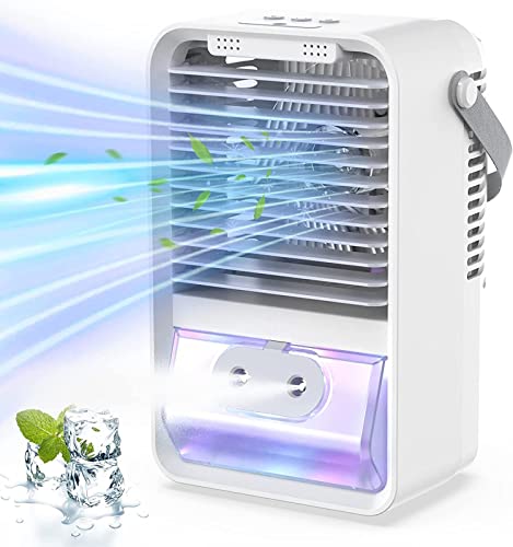 Energy-Saving Portable Air Conditioner With Aromatherapy, 3 Speeds Personal Evaporative Air Cooler With Rgb Light & Humidify Misting For Home Office #TOP8