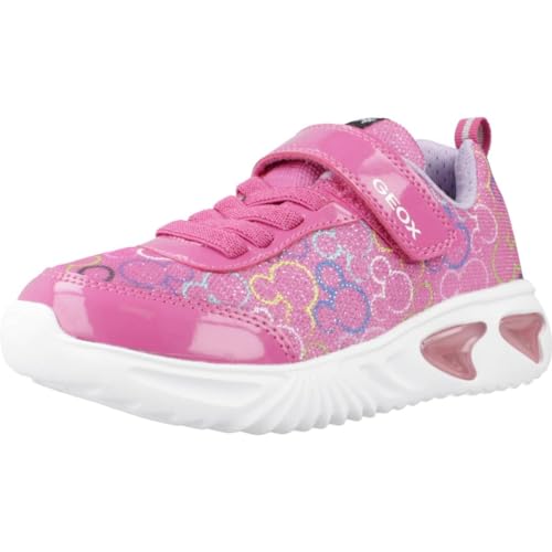 Geox J Assister Girl D, Zapatillas, Fucsia Multicolor, 28 EU