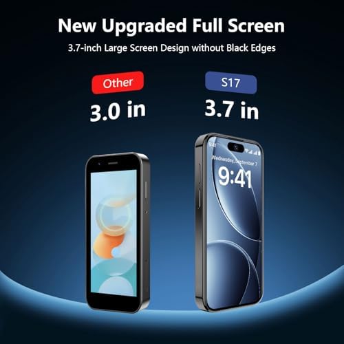BLKE AIR Mini Phone 4G Unlocked 3+32GB Mini Smartphone with 3.7'' HD Touch Screen 2000mAh Battery Compact Backup World's Smallest Phone for Kids & Students GPS Dual SIM Face ID Blue - 1