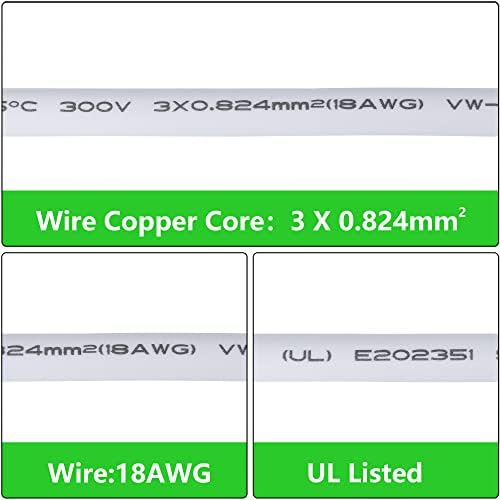 SinLoon UL-LP Certification T5 T8 LED Lamp Connecting Wire for Ceiling Lights - Daylight Integrated Tube Cable Linkable Cords for Lamp Holder Socket Fittings (9.8FT/3M, 4-Pack)