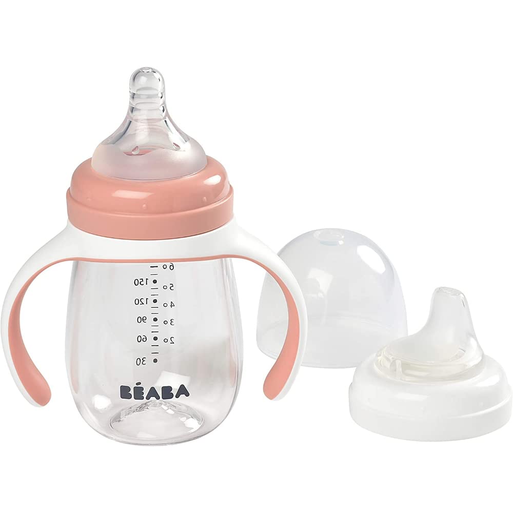 Beaba 2 In 1 Learning Bottle 210 Ml - Old Pink