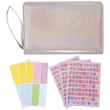 DOITOOL Großes Budget Umschlag mit PU Handtasche Farbigen Umschlägen Reißverschlusstaschen Goldfolie Budgetkarten Taschenrechner und Aufklebern Tragbares Cash Stuffing Wallet für Einfache